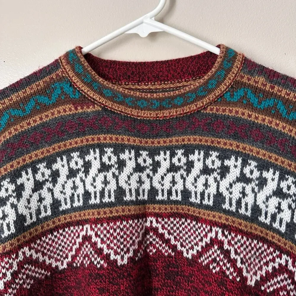Tribal Southwest Knit Sweater Womens MEDIUM Lightweight Wool Preppy Casual - Picture 2 of 7